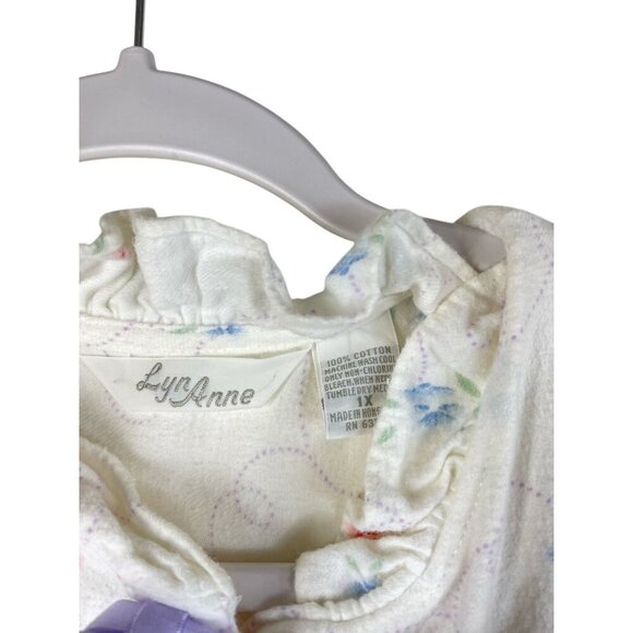 Vintage Lyn Anne Flannel Long Sleeve Floral Feminine Demure Nightgown Maxi - Picture 4 of 9